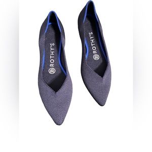 BRAND NEW WITHOUT TAGS; ROTHYS THE POINT toe flats in dark navy - washable!!!